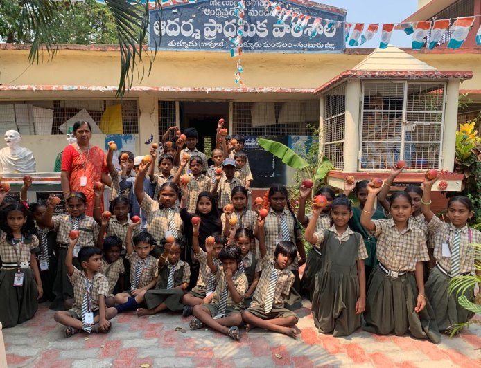 Akshaya Patra Foundation Distributes Fruits to School Children