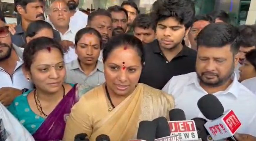 తిరుపతిలో కల్వకుంట్ల కవితకు ఘన స్వాగతం