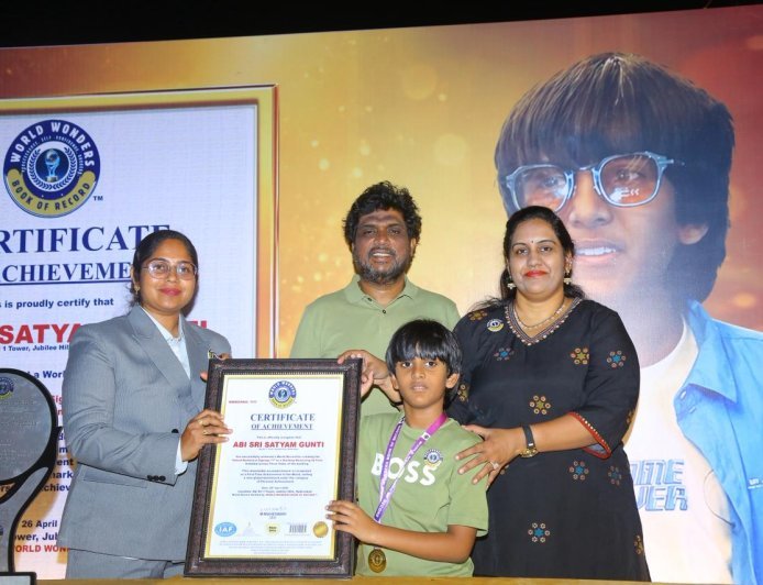 Young Entrepreneur Abi Sri Satyam Gunti Honoured with World Record