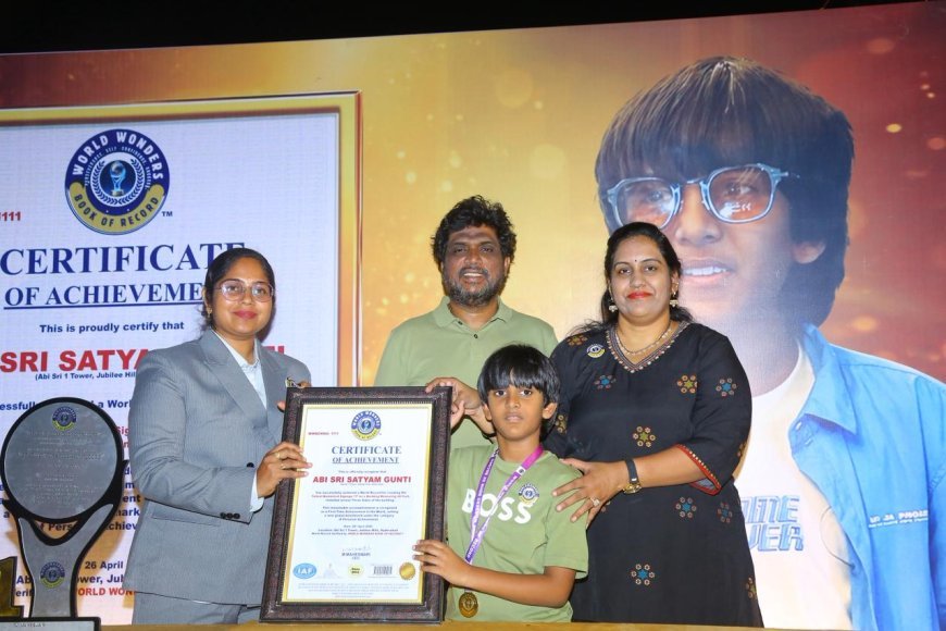 Young Entrepreneur Abi Sri Satyam Gunti Honoured with World Record