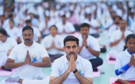 Naidu, Lokesh Join Yoga Day