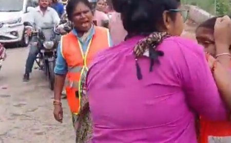 Woman Attacks GHMC Worker