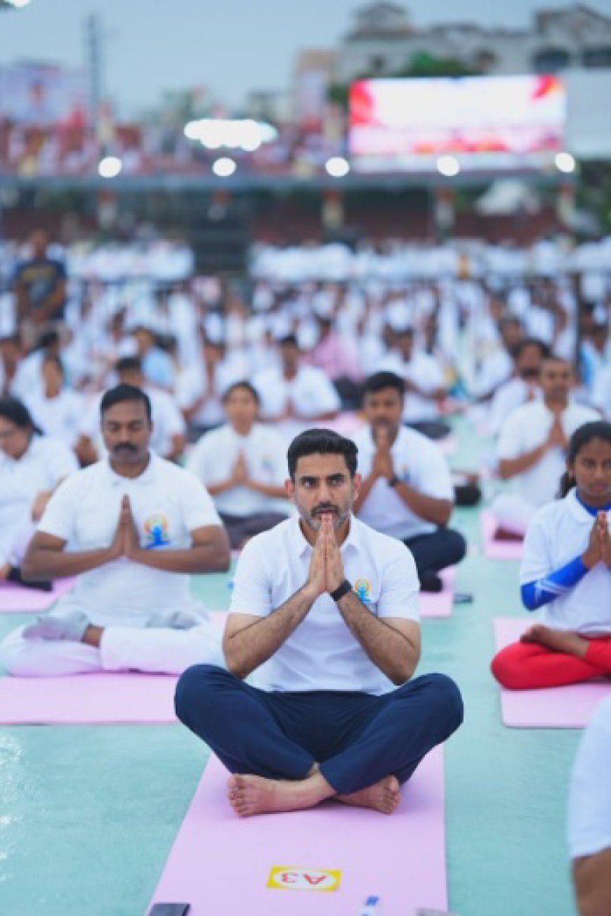 Naidu, Lokesh Join Yoga Day
