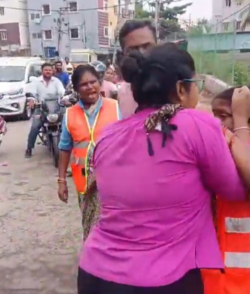 Woman Attacks GHMC Worker