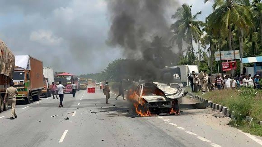 హైవేపై దారుణం.. యువతిపై కత్తితో దాడి చేసి పెట్రోల్ బాంబుతో వ్యక్తి ఆత్మహత్య